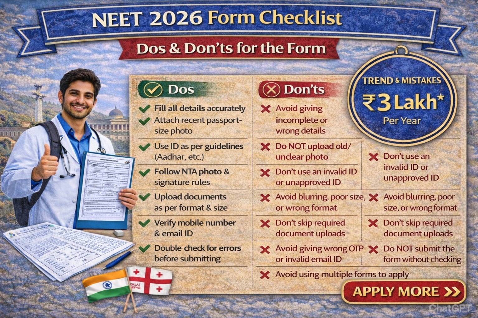 NEET 2026 Form Checklist – Dos & Don'ts for the Form Trends and Common Mistakes to Avoid