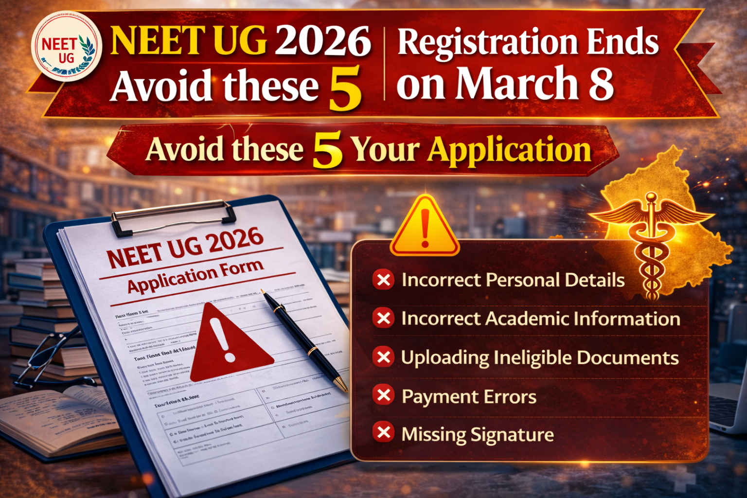 NEET UG 2026 Registration: 5 Mistakes to Avoid in Application Form